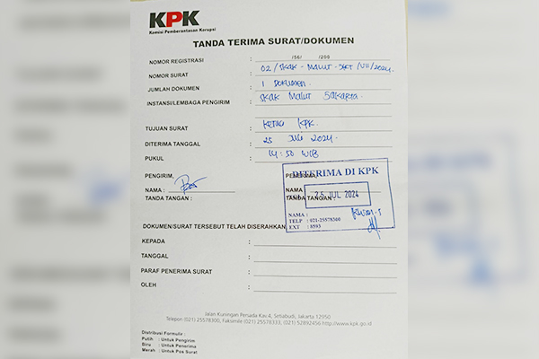 SKAK Malut-Jakarta Laporkan Tauhid ke KPK atas Dugaan Korupsi