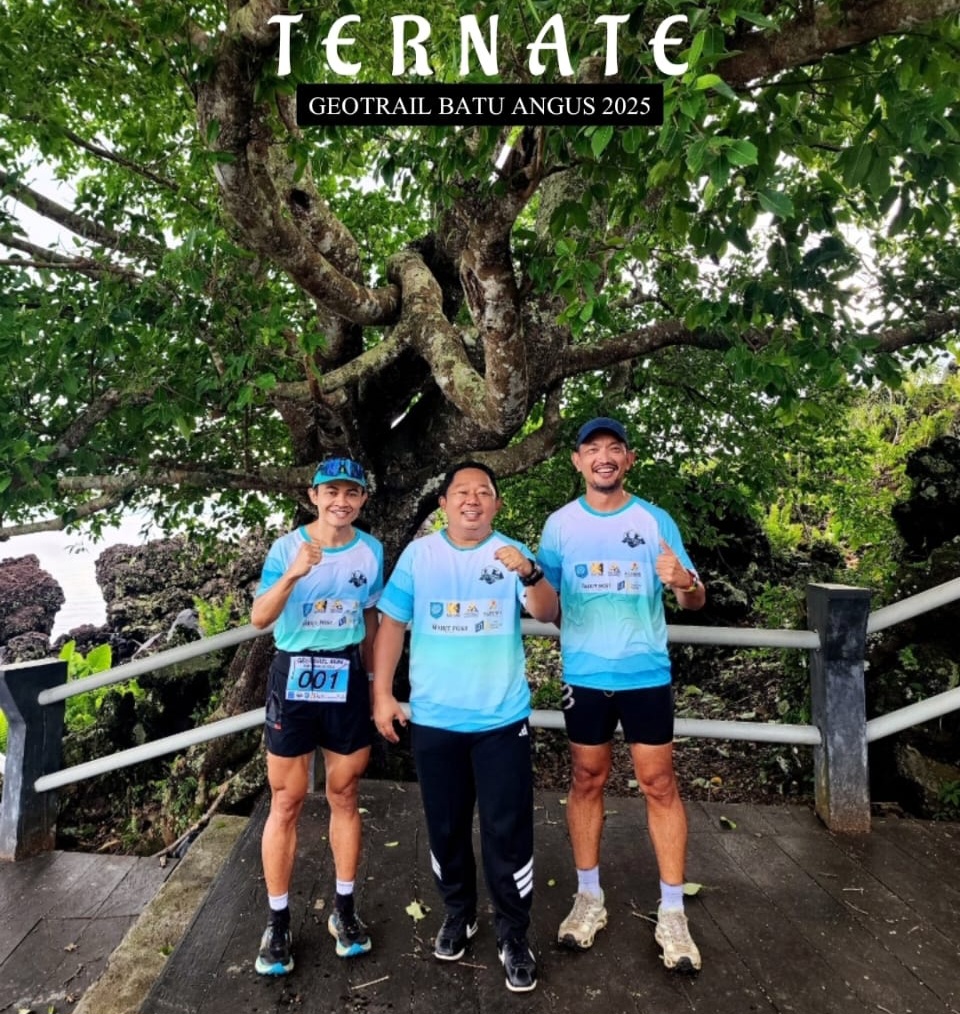Atlet trail running Arief Wismoyono mengaku terpukau dengan rute Geo Trail Run Batu Angus di Kota Ternate.