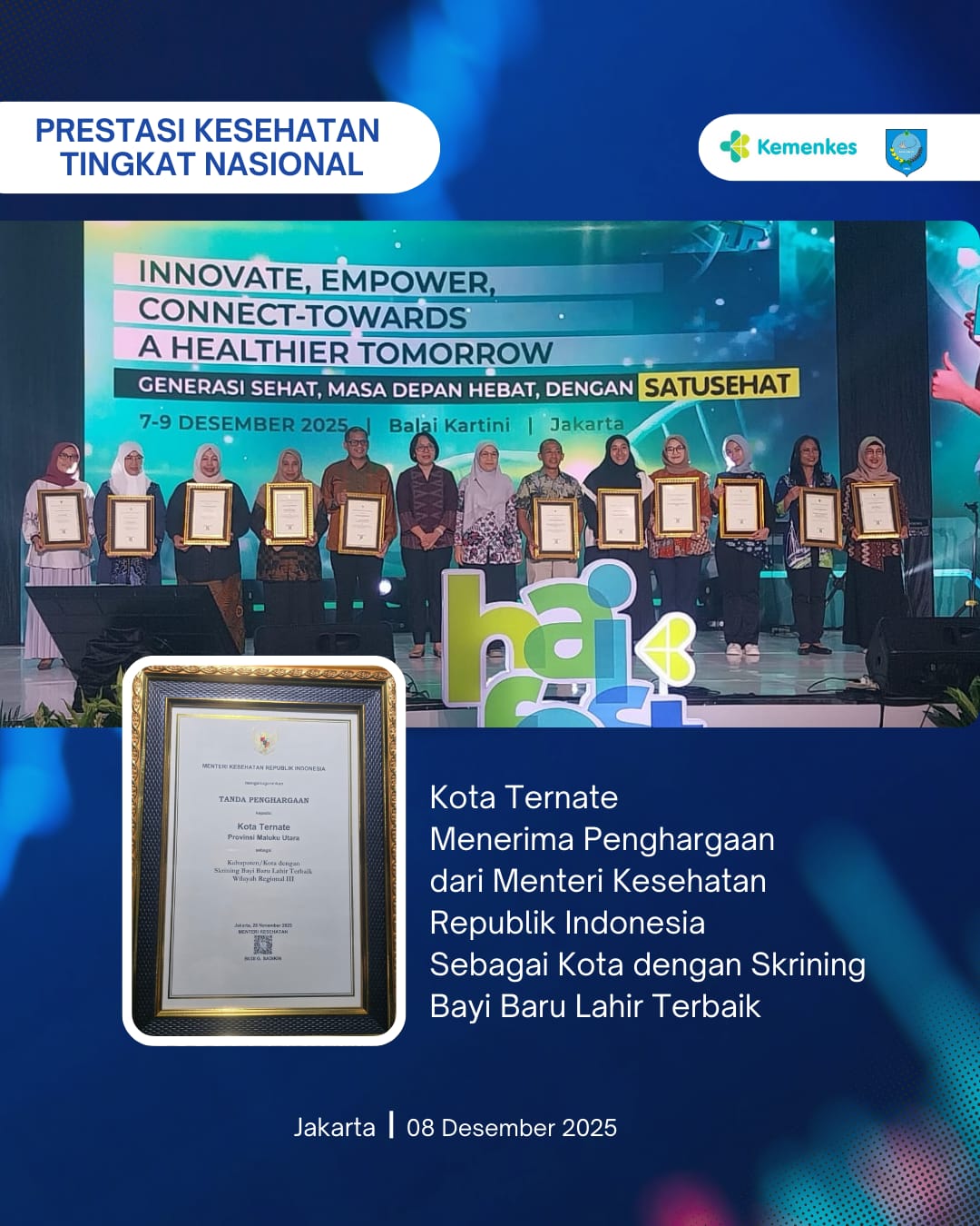Kota Ternate Raih SHK Terbaik Tingkat Nasional