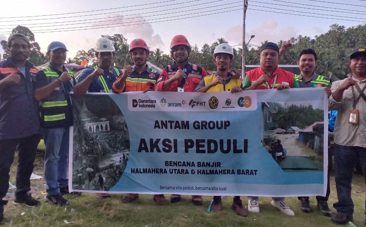 Antam Group Gelar Aksi Peduli Bencana Banjir Halbar-Halut
