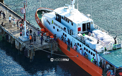 Basarnas Droping Bantuan Pemprov Malut dan Pemkot Ternate Ke Batan Dua